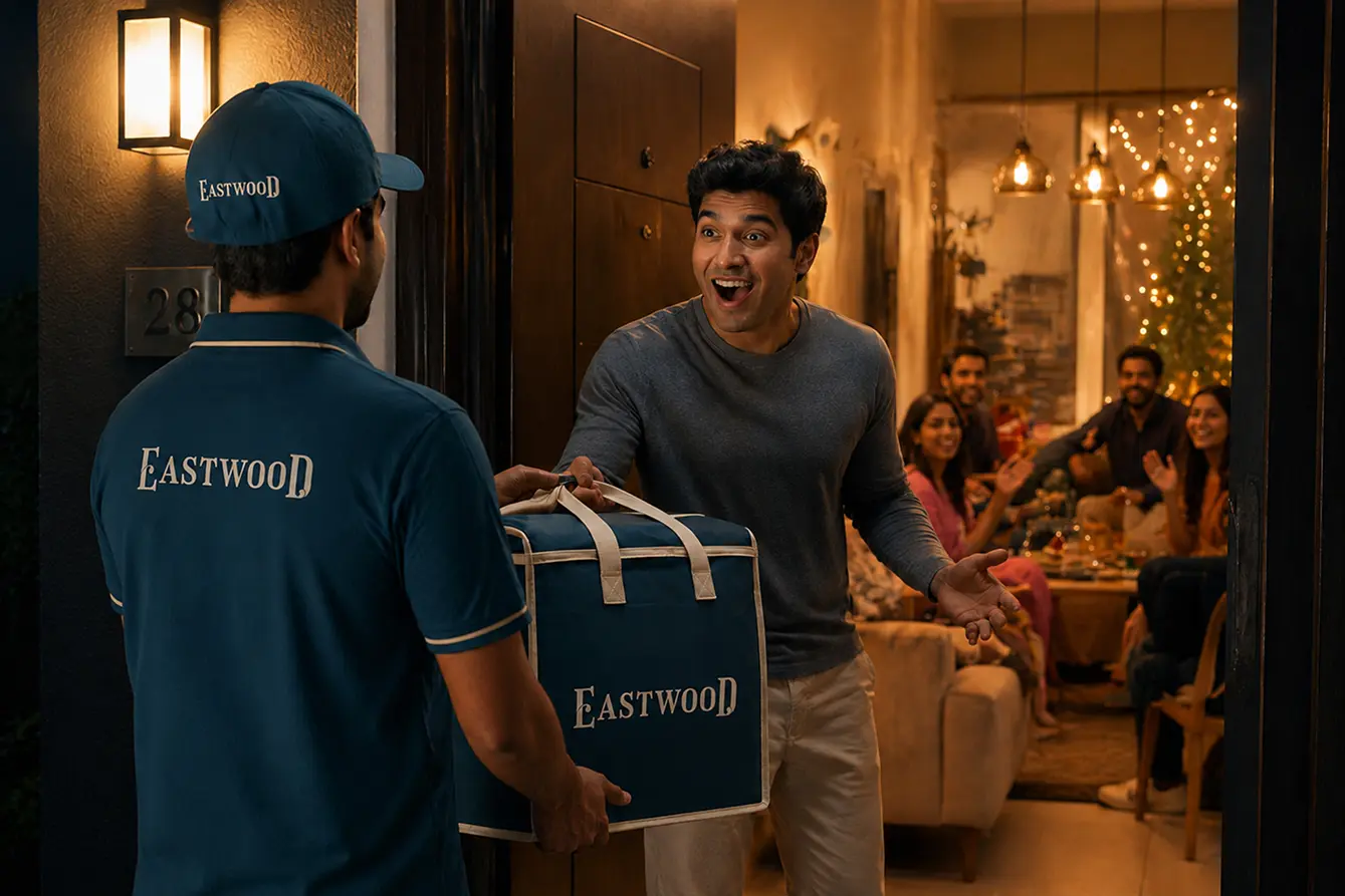 Eastwood rider delivering order to door